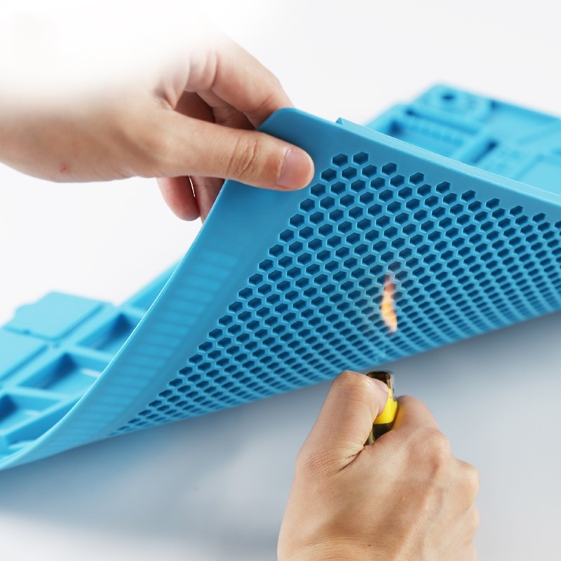 BEST S - 160C Anti-Static Silicone Pad Mobile Phone Repair Magnetic Pad with Motherboard Groove