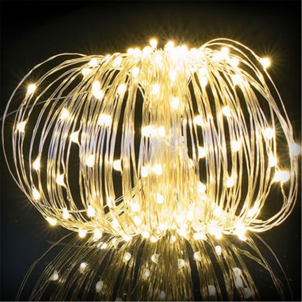 Fairy Lights Battery Operated Waterproof 100 LED 32.8ft String Copper Wire