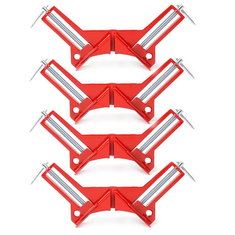 90 Degree 100mm Right Angle Clamp Photo Frame Glass DIY Woodworking Bracket 4pcs