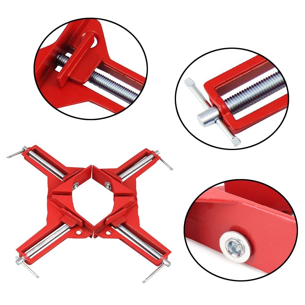 90 Degree 100mm Right Angle Clamp Photo Frame Glass DIY Woodworking Bracket 4pcs