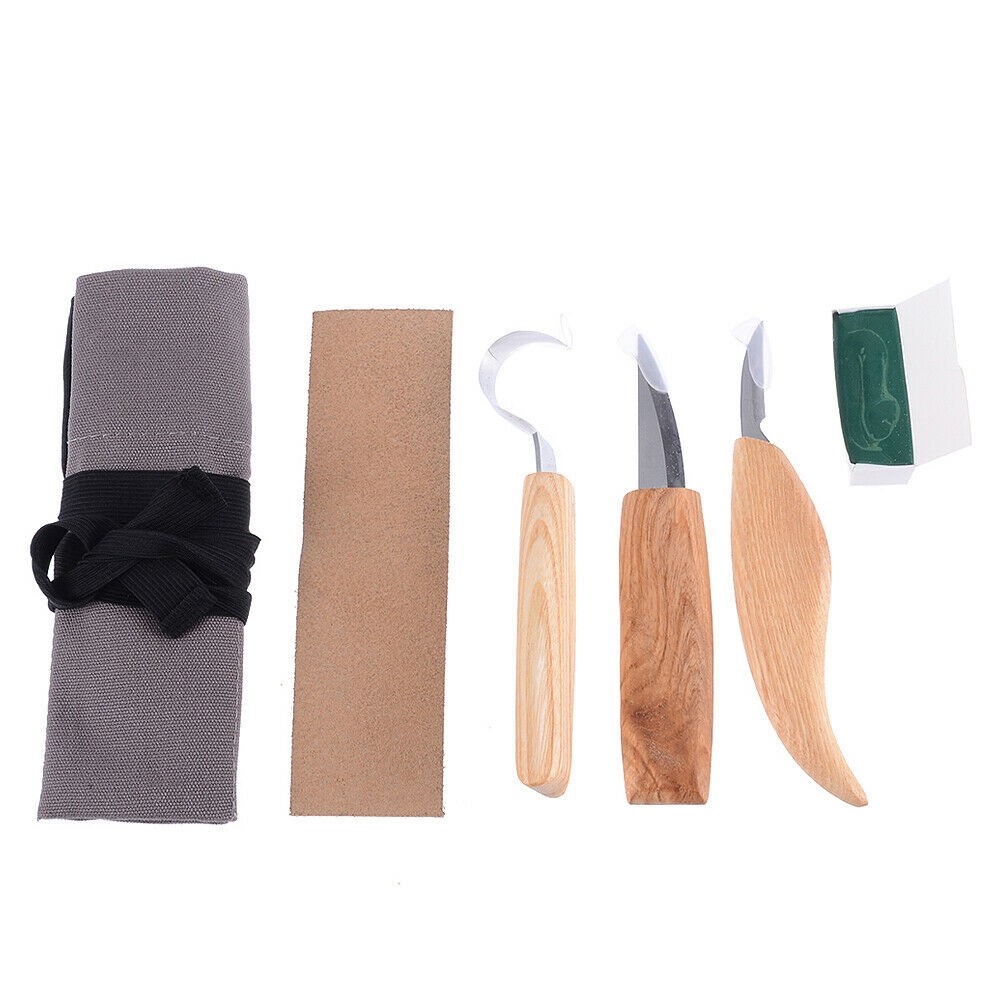 5pcs Wood Carving Cutter Knives Tool Set Woodworking Chip Hand Chisel Kit