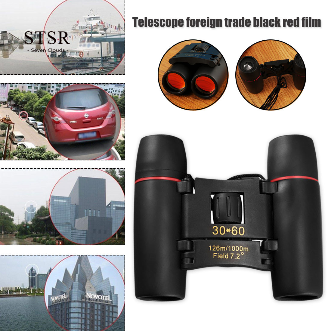 30X60 Zoom Mini Folding Binoculars Outdoor Bird Watching Travel Hunting Hiking Camera Telescope