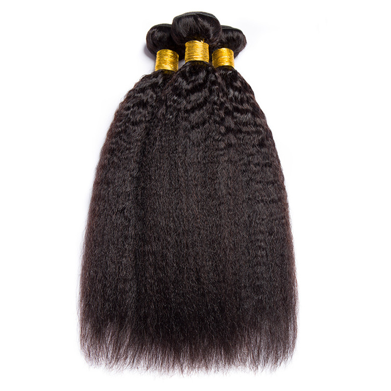 Best Hair Brazilian Hair Weave Bundles Kinky Straight Human Hair 3 Bundles Deal Remy Hair Extensions