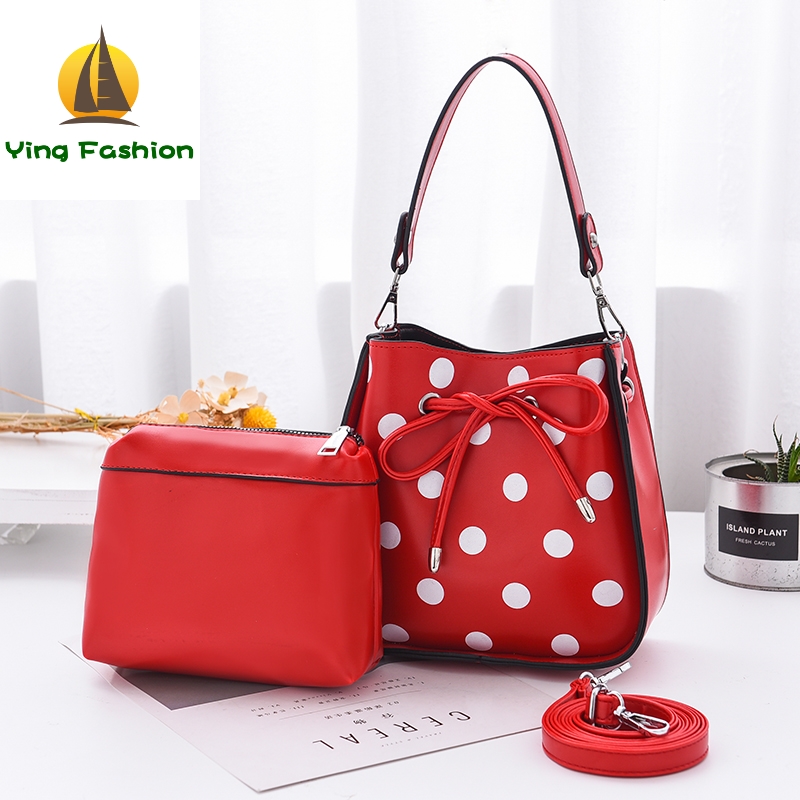 YING FASHION Women Handbag Set 2PCS Inside New Vintage Casual Tote Top Handle Bags HB8439