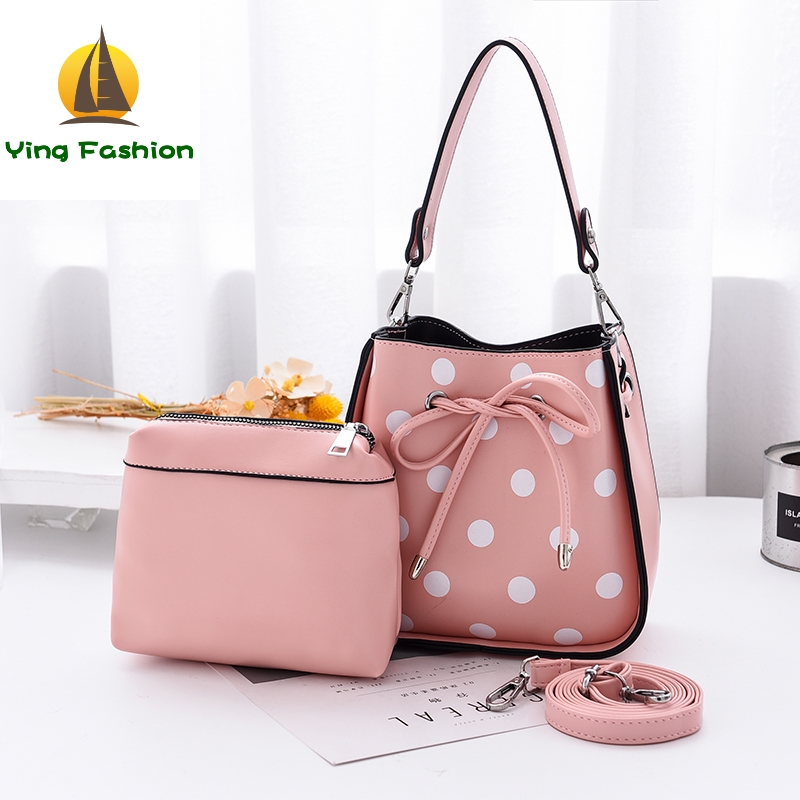 YING FASHION Women Handbag Set 2PCS Inside New Vintage Casual Tote Top Handle Bags HB8439