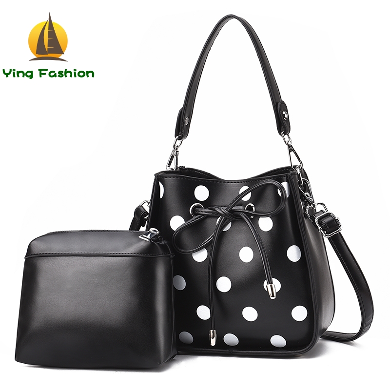 YING FASHION Women Handbag Set 2PCS Inside New Vintage Casual Tote Top Handle Bags HB8439