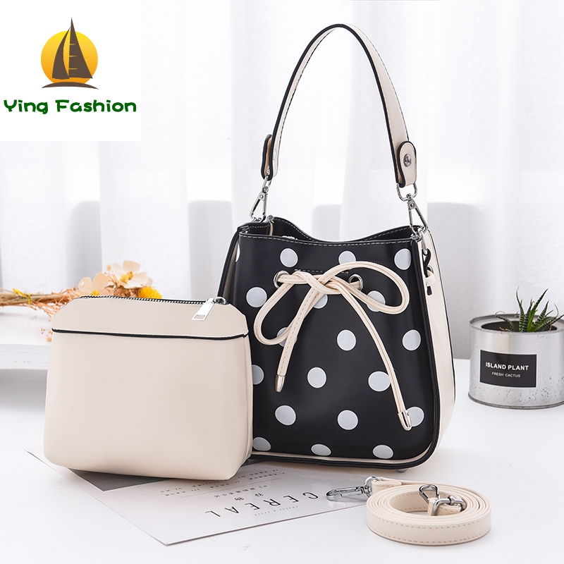 YING FASHION Women Handbag Set 2PCS Inside New Vintage Casual Tote Top Handle Bags HB8439