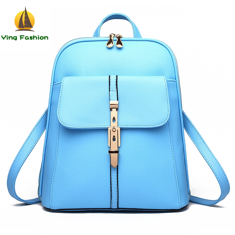 YING FASHION 1PC PU Leather Backpack for Women Schoolbags for Teenager Bookbag DS8856