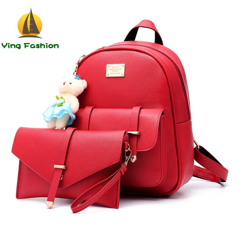 Ying Fashion 2PCS Set Women Backpack Casual Bookpack DS8996
