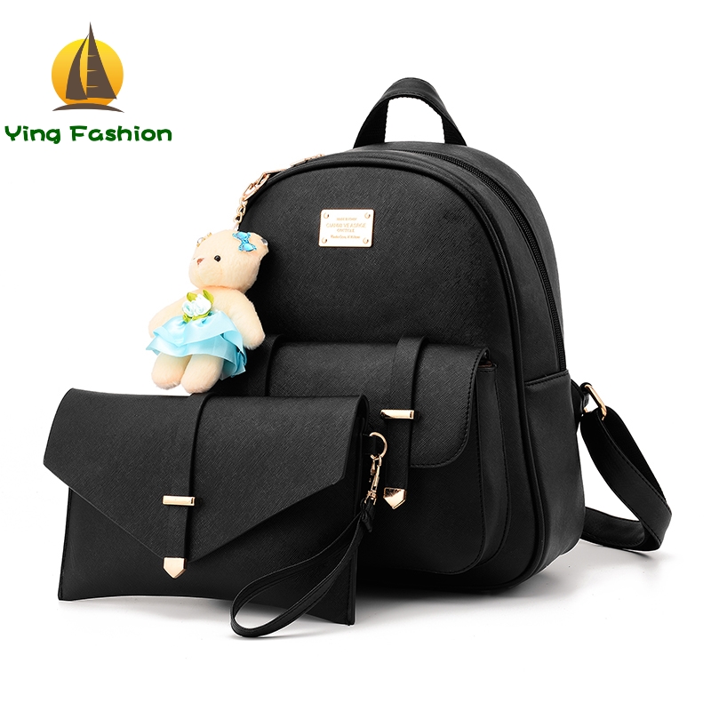 Ying Fashion 2PCS Set Women Backpack Casual Bookpack DS8996