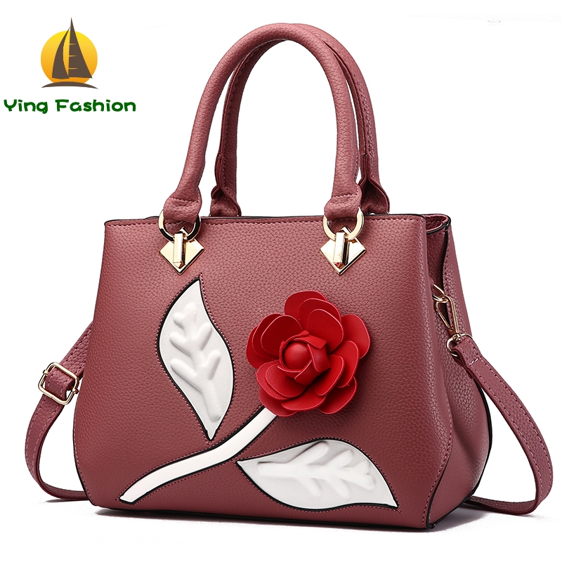 YING FASHION New Female Sweet Ladi Stereotypes Handbags Women Slung Shoulder Bag Flower Bag HB8643