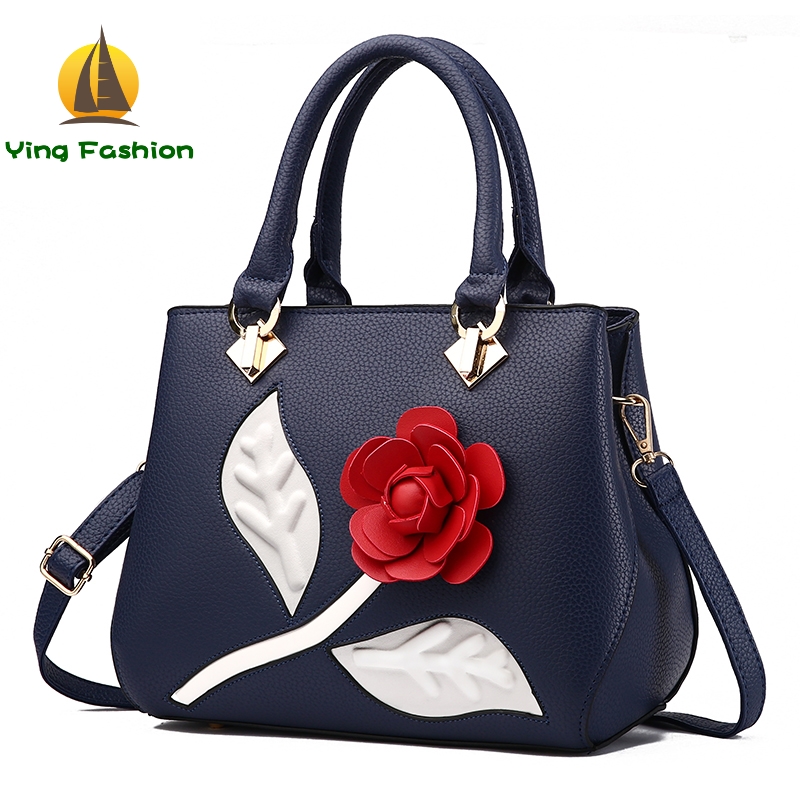 YING FASHION New Female Sweet Ladi Stereotypes Handbags Women Slung Shoulder Bag Flower Bag HB8643