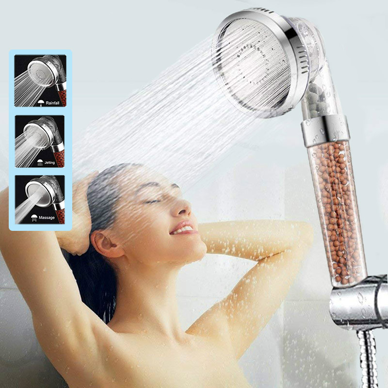 3 Modes Bath Shower Jetting Shower Head Saving water High Pressure Bathroom Shower SPA Nozzle
