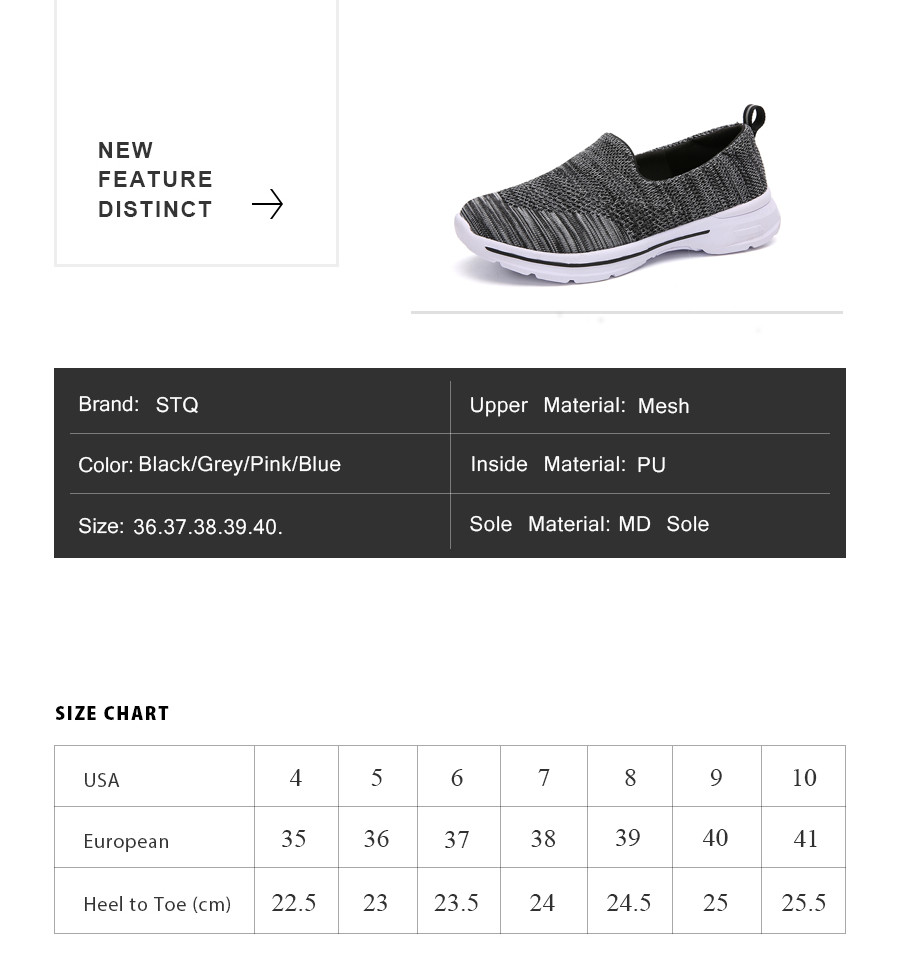 MiniQ Women Casual Slip on Sneakers Lightweight Sport Outdoor Running Walking Athletic Shoes