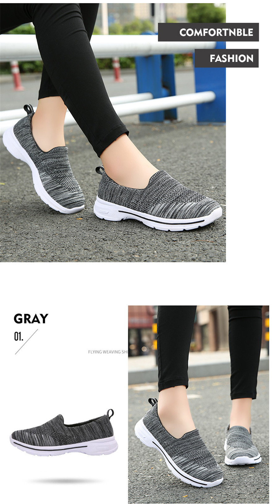 MiniQ Women Casual Slip on Sneakers Lightweight Sport Outdoor Running Walking Athletic Shoes