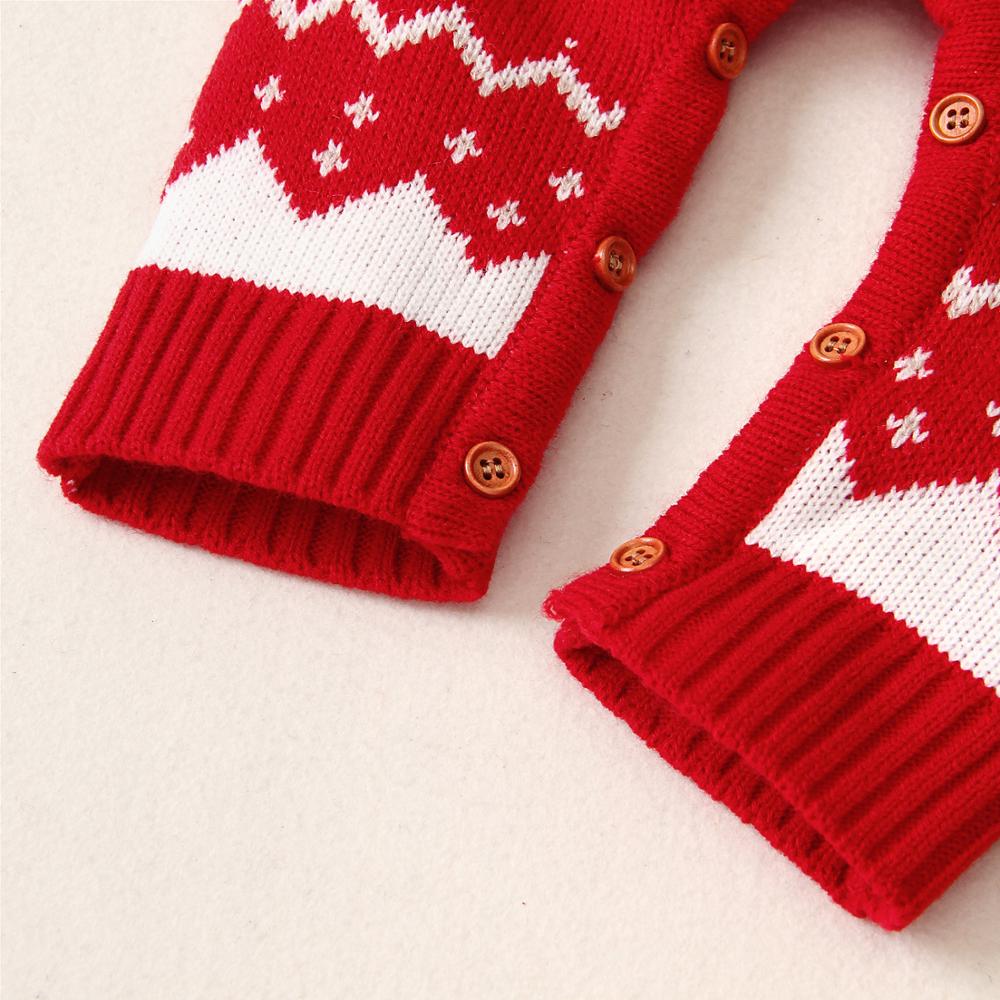 MiniQ Christmas Elk Baby Unisex Rompers Newborn Knited Sleeveless Jumpsuits Children's Clothes