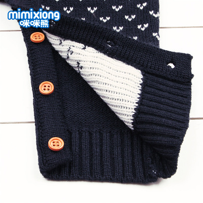 Christmas Elk Pattern Baby Unisex Rompers Pajamas Winter Knitted Longsleeve Newborn Jumpsuits