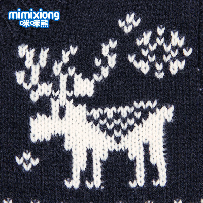 Christmas Elk Pattern Baby Unisex Rompers Pajamas Winter Knitted Longsleeve Newborn Jumpsuits