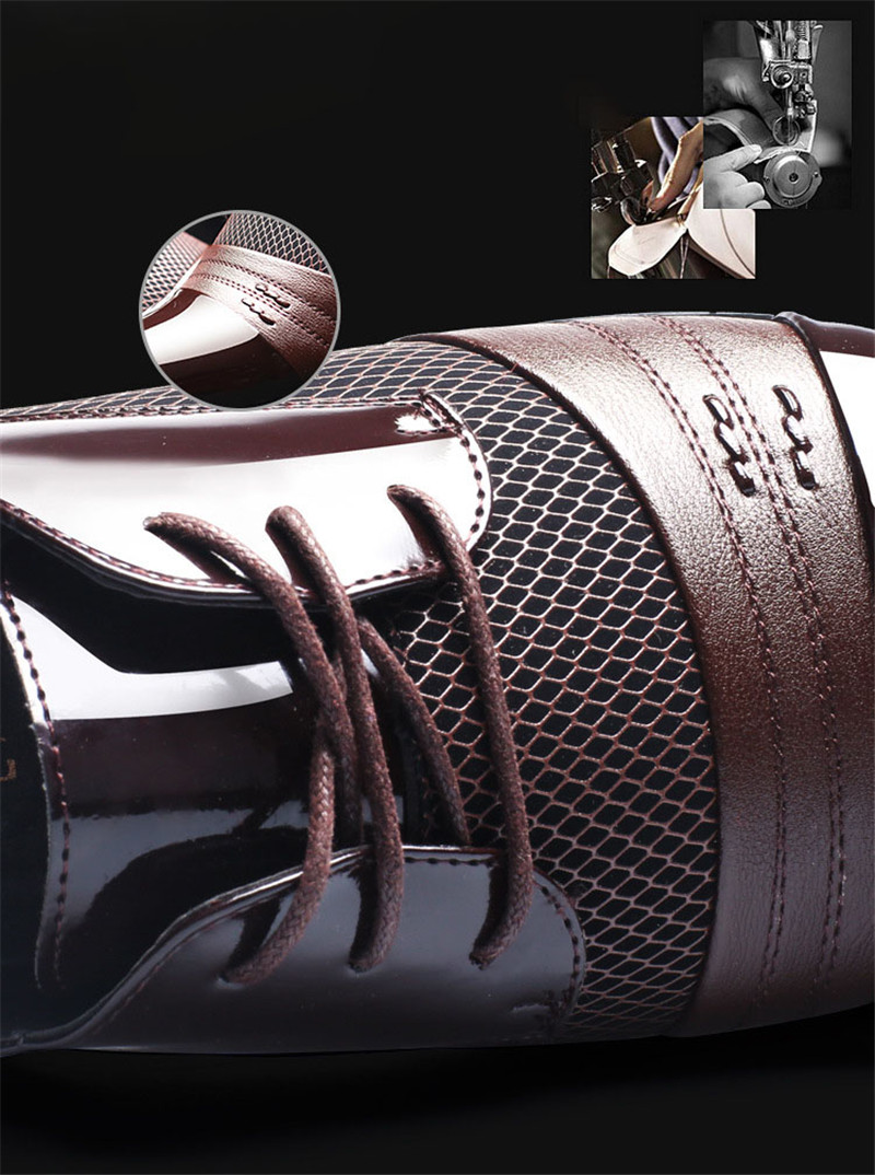 Men Leather Shoes Oxford PU Leather Dress Shoes Business Flat Formal Shoes Breathable Wedding Shoes