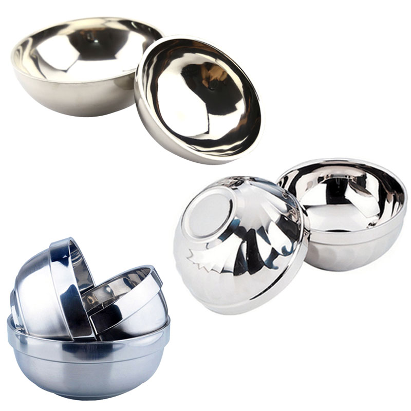 Food Grade Bowl Anti-Rust Stainless Steel Classic Edge Resistant Safe Kids Bowl BPA Free