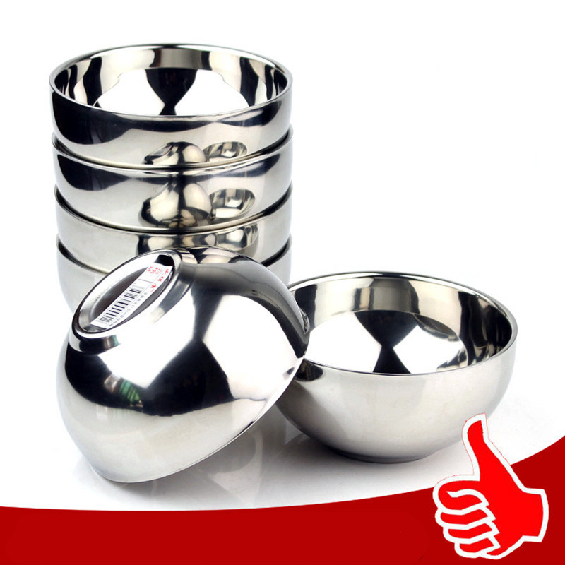 Food Grade Bowl Anti-Rust Stainless Steel Classic Edge Resistant Safe Kids Bowl BPA Free
