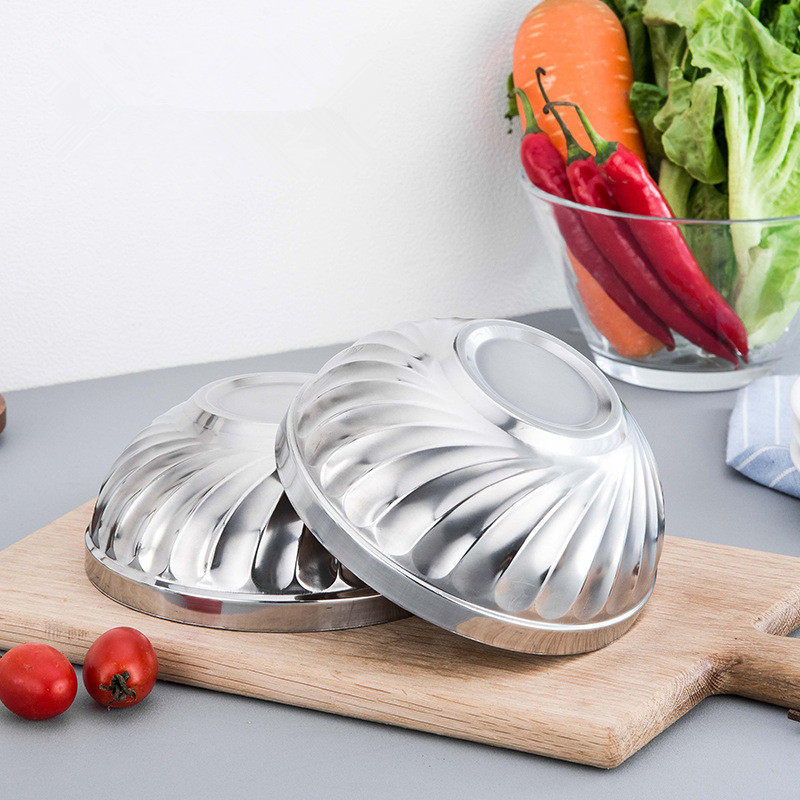 Food Grade Bowl Anti-Rust Stainless Steel Classic Edge Resistant Safe Kids Bowl BPA Free