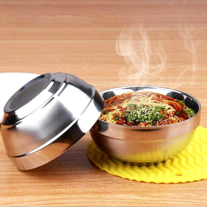 Food Grade Bowl Anti-Rust Stainless Steel Classic Edge Resistant Safe Kids Bowl BPA Free