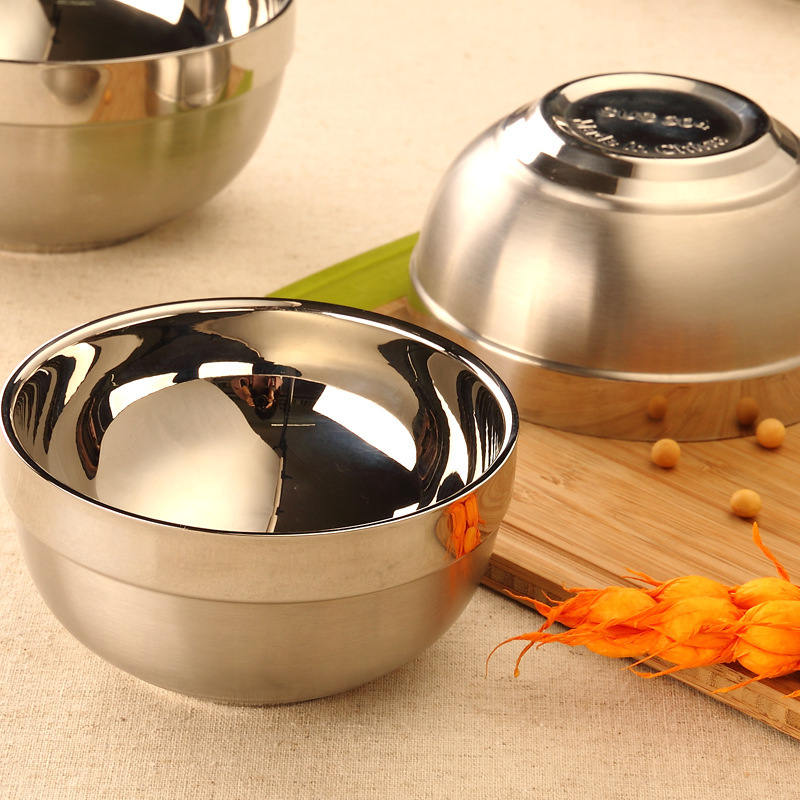 Food Grade Bowl Anti-Rust Stainless Steel Classic Edge Resistant Safe Kids Bowl BPA Free