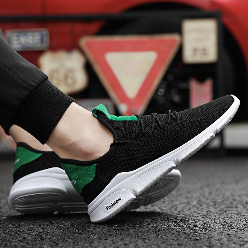 Men Fashion Sport Shoes Lightweight Breathable Footwear Loafers Slip on Men Sneakers