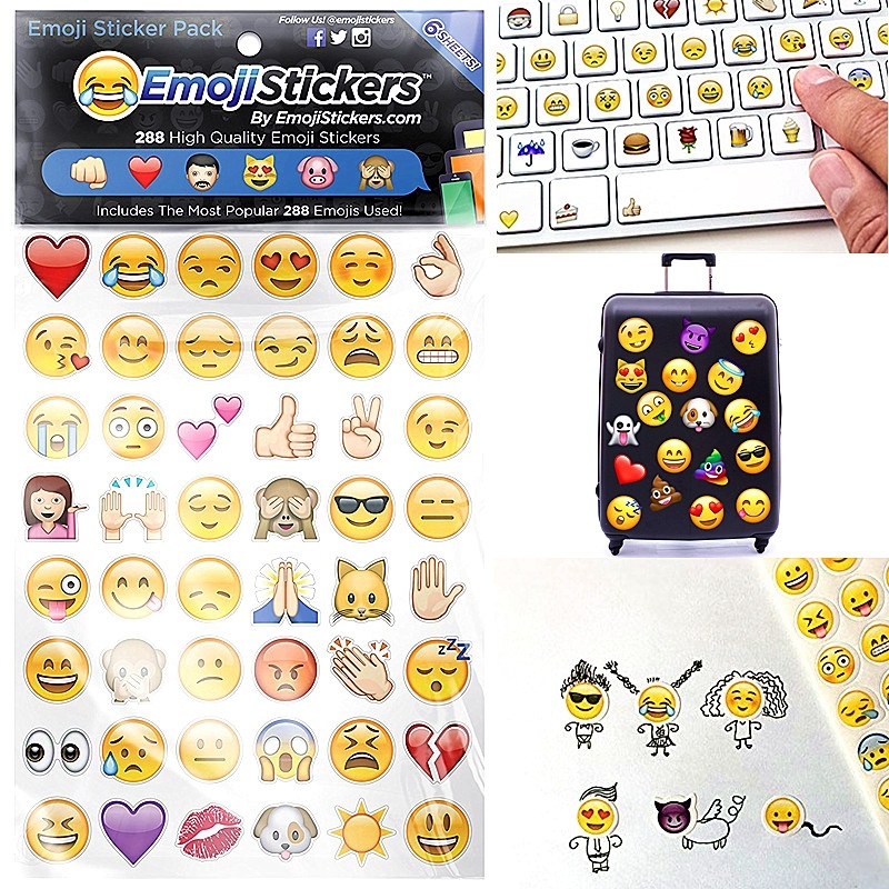 (288 Pack) Cute Emoji Stickers Popular Gift Packing Notebook Kids DIY Stickers