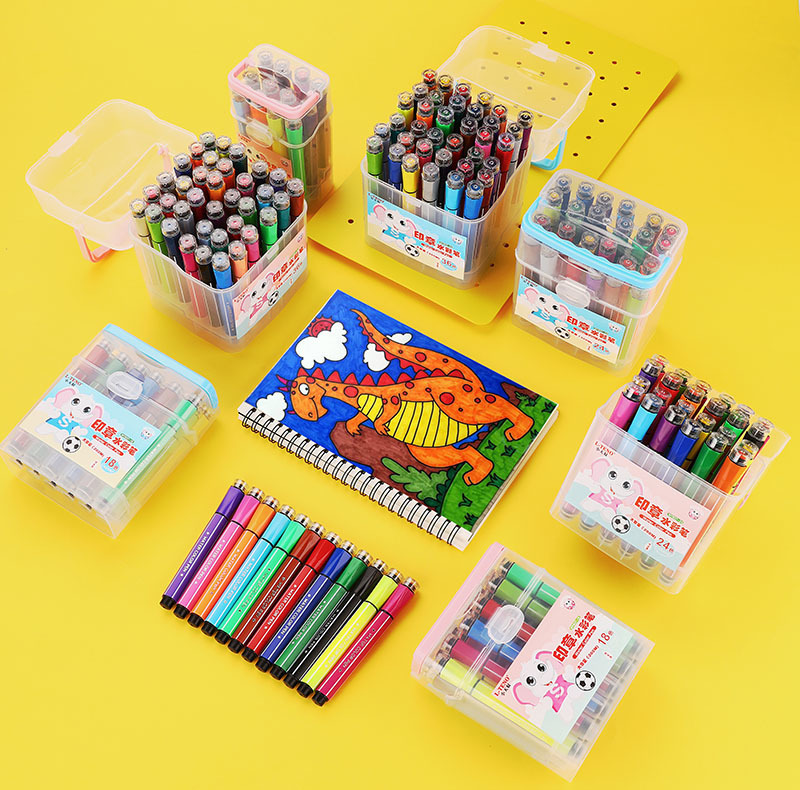 12/18/24/36 Colors Marker Pens Watercolor Seal Brush Pen Drawing Art Supplies Stationery Kids Gifts
