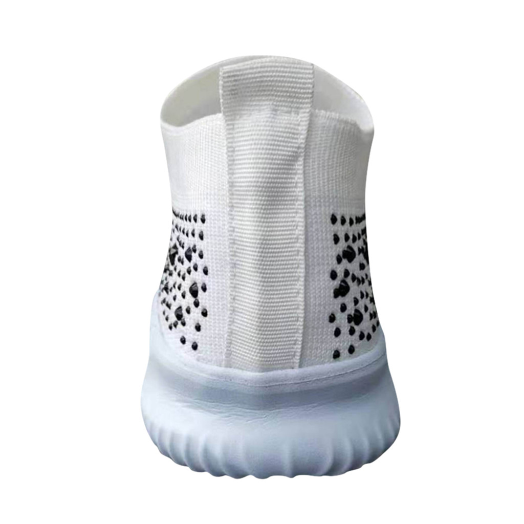 Women's Crystal Fashion Sneakers Ladies Ankle Slip On Sport Shoes Flat Loafers Casual Sock Shoes