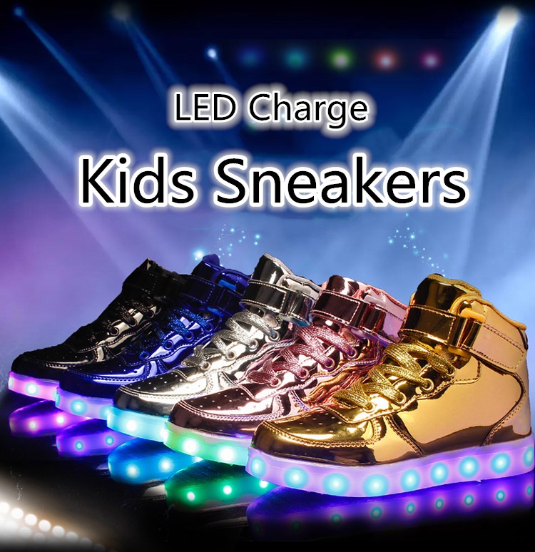 10 Colors USB Charging Led Luminous Glowing Sneakers Children Shoes Light Up Kids Girls Boys Boots