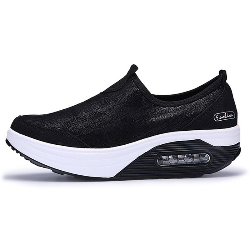 MINIQ Women's Air Cushion Sneakers Shoes Women Loafers Slip On Shoes Ladies Wedge Casual Shoes