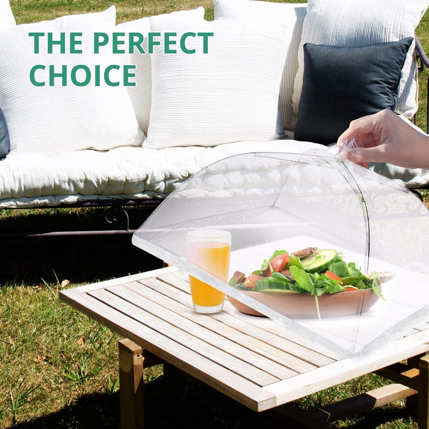 2Pcs Household Food Umbrella Cover Picnic Barbecue Party Anti Mosquito Fly Net Tent For Dinner Table
