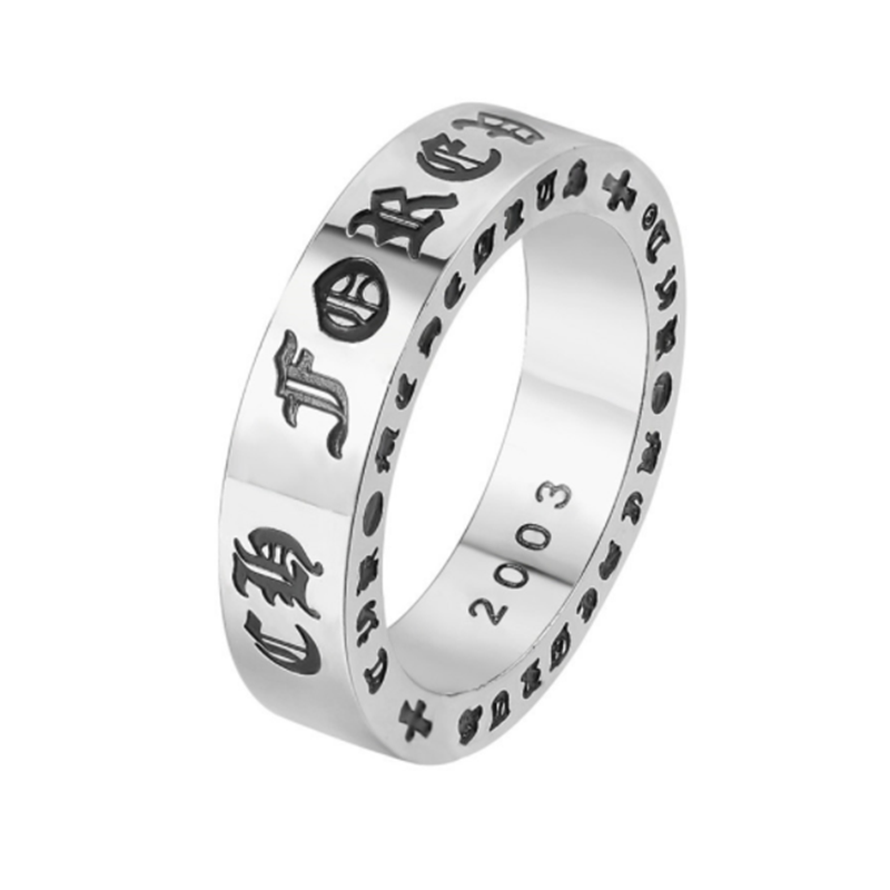 Personality fashion punk men's cross titanium steel ring