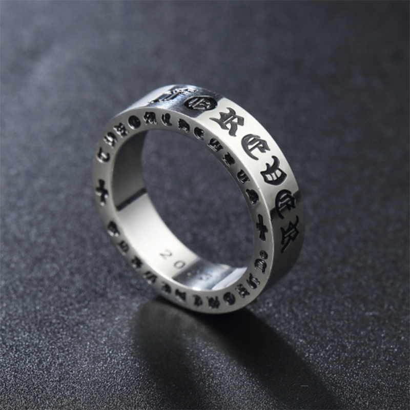 Personality fashion punk men's cross titanium steel ring