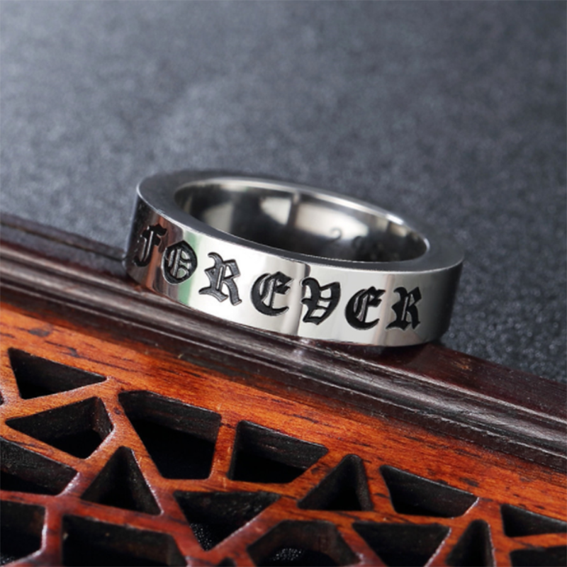 Personality fashion punk men's cross titanium steel ring