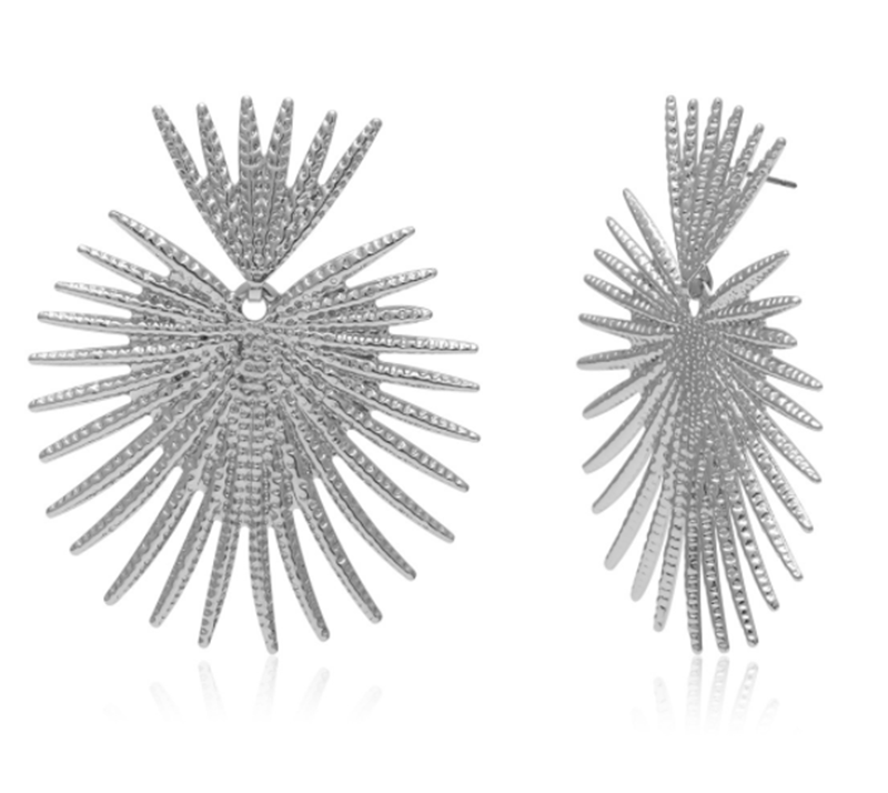 Personality simple fan-shaped exaggerated tassel geometric earrings