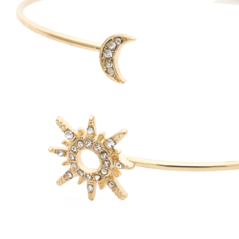 Geometric Zircon Adjustable Simple Micro Inlay Sun Moon Original Bracelet