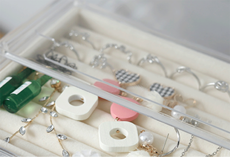 European style transparent drawer earring ring desktop storage box