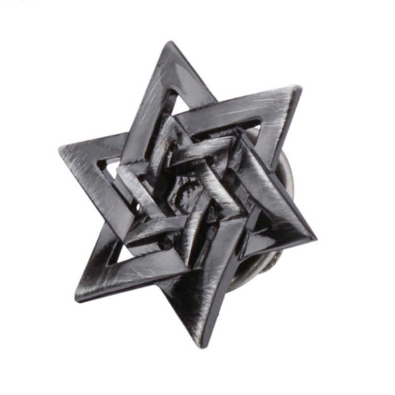 Men's Mini Suit Delicate Wild Hex Star Collar Pin