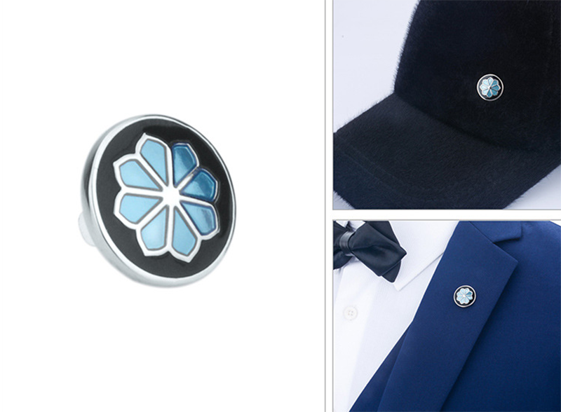 Exquisite men's and women's suits round multicolor lotus brooch