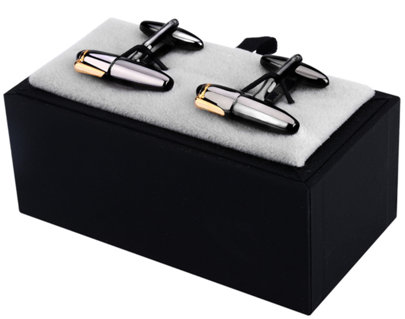 New Men's Metal Gun Black Pen Cufflinks