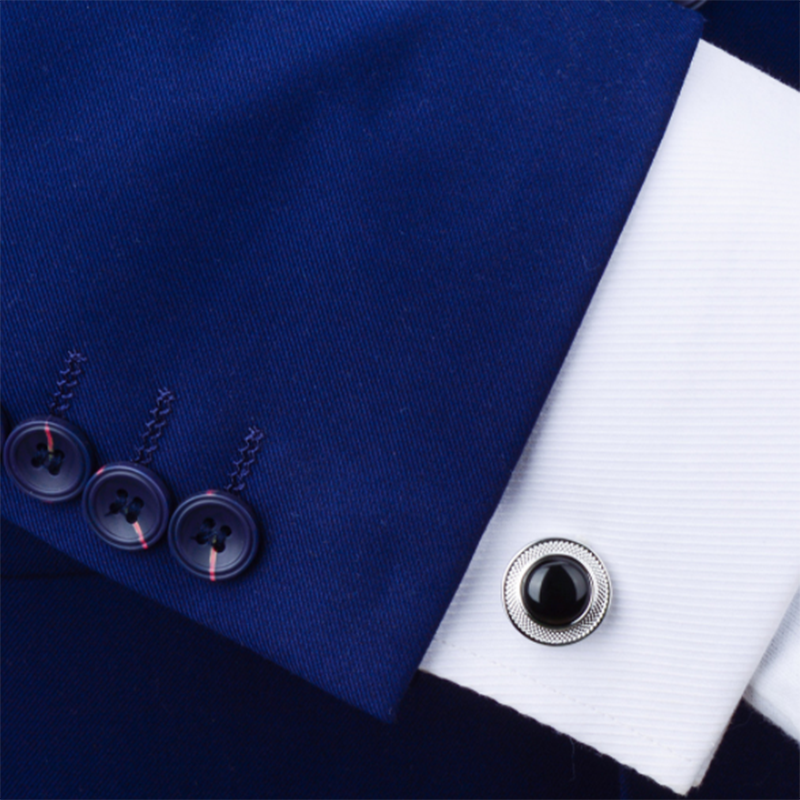 Metal Round Agate Men's Suit Shirt Cufflinks