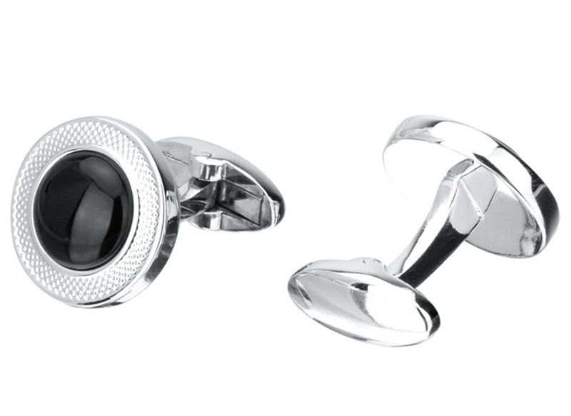 Metal Round Agate Men's Suit Shirt Cufflinks