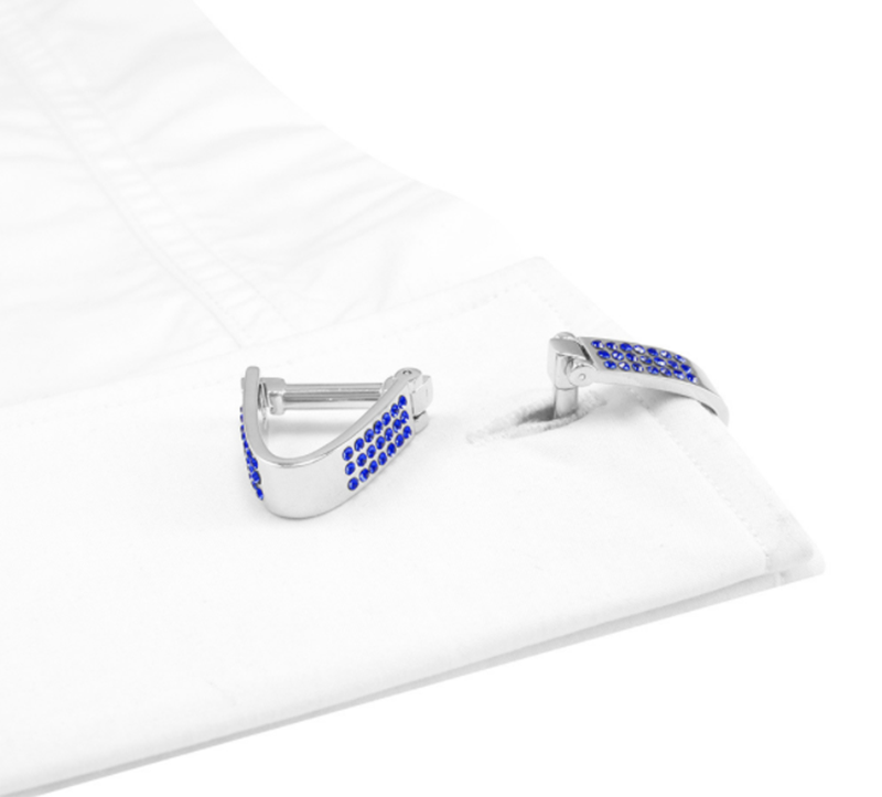 High-end men's formal wear triangle slingshot diamond shirt French cufflinks