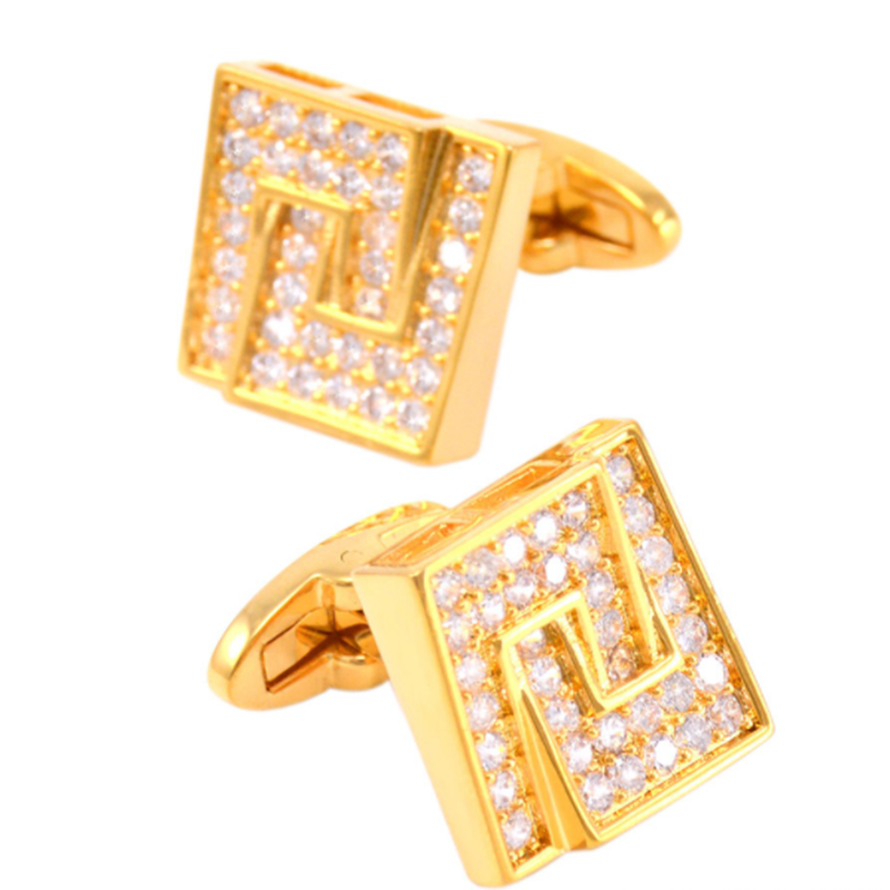 High-end men's business French shirt gemstone zircon cufflinks