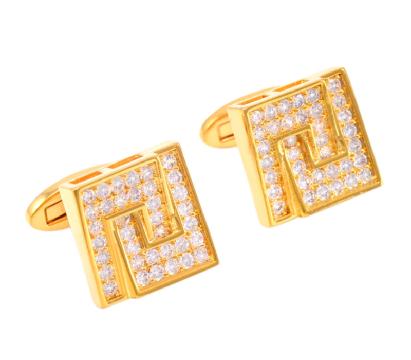 High-end men's business French shirt gemstone zircon cufflinks