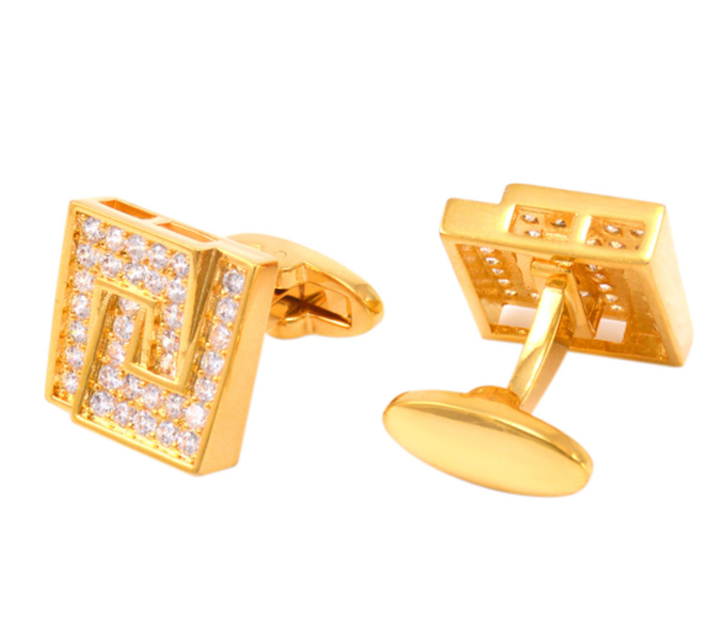 High-end men's business French shirt gemstone zircon cufflinks